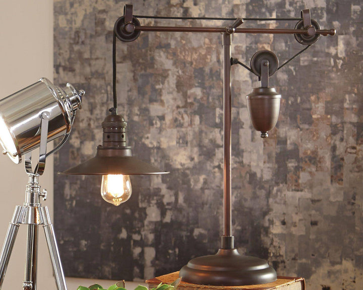 Pulley Black Iron Desk Lamp - Charmed House Interiors (Kansas City, MO)