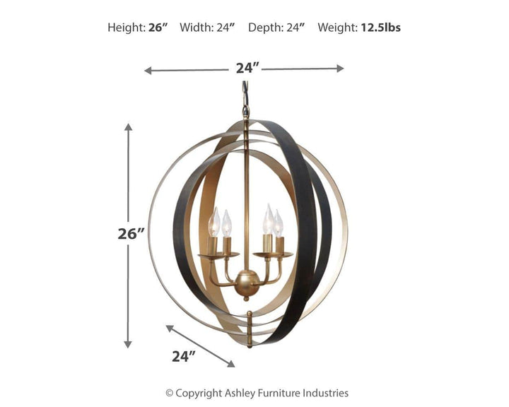 Black & Gold Orb Chandelier - Charmed House Interiors (Kansas City, MO)