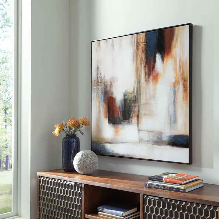 Abstract Wall Art Amber/Blue - Charmed House Interiors (Kansas City, MO)
