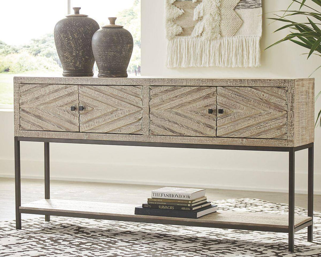 White Carved Sofa Table - Charmed House Interiors (Kansas City, MO)
