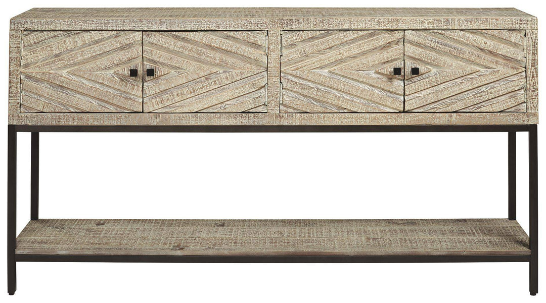 White Carved Sofa Table - Charmed House Interiors (Kansas City, MO)