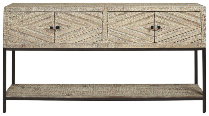 White Carved Sofa Table - Charmed House Interiors (Kansas City, MO)