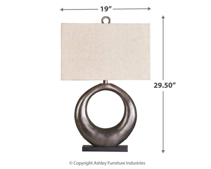 Antique Silver Circle Table Lamp - Charmed House Interiors (Kansas City, MO)