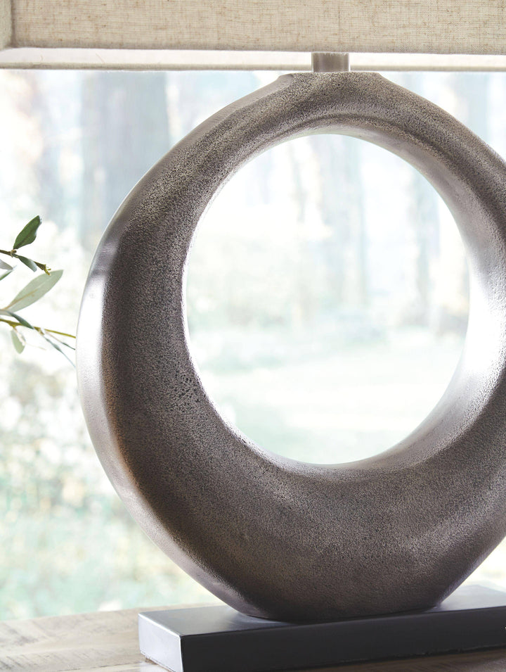 Antique Silver Circle Table Lamp - Charmed House Interiors (Kansas City, MO)