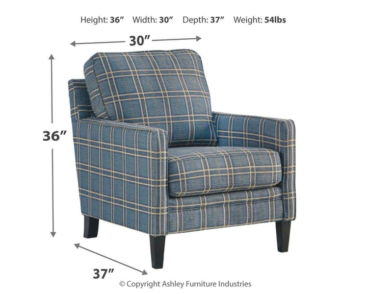 Steele Blue Tan Plaid - Accent Chair - Charmed House Interiors (Kansas City, MO)