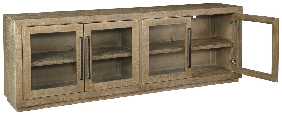 Selma 4DR Glass/Wood Console Cabinet - Charmed House Interiors (Kansas City, MO)