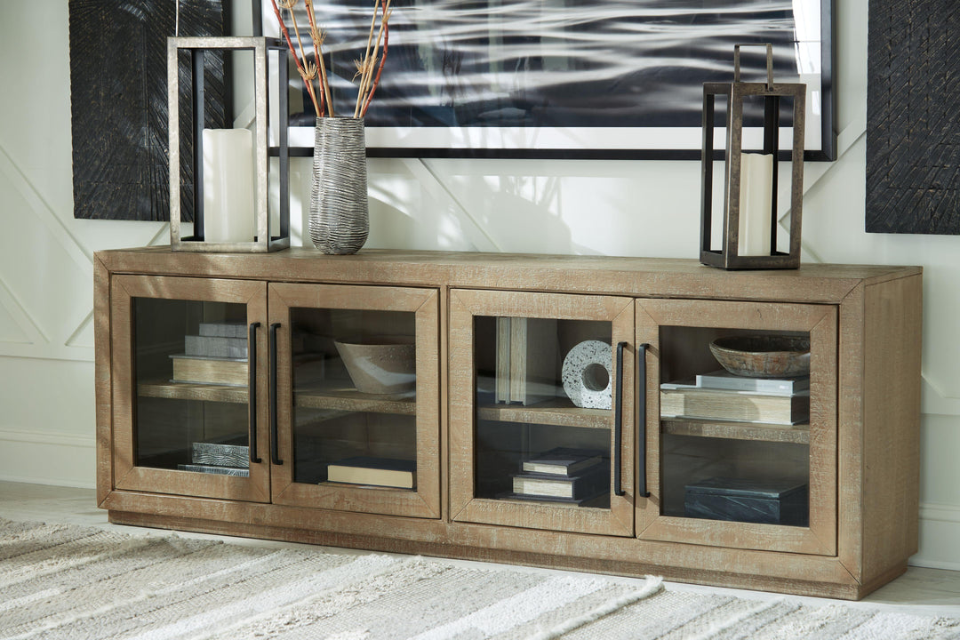 Selma 4DR Glass/Wood Console Cabinet - Charmed House Interiors (Kansas City, MO)